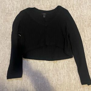 Forever 21 Black Cropped Long Sleeve